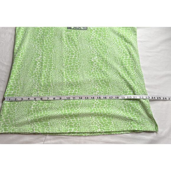 Quacker Factory Large Green White Tunic Silver Sequined Trim At Neck - Picture 8 of 11